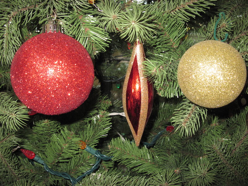 Red and Gold Ornaments — Green
