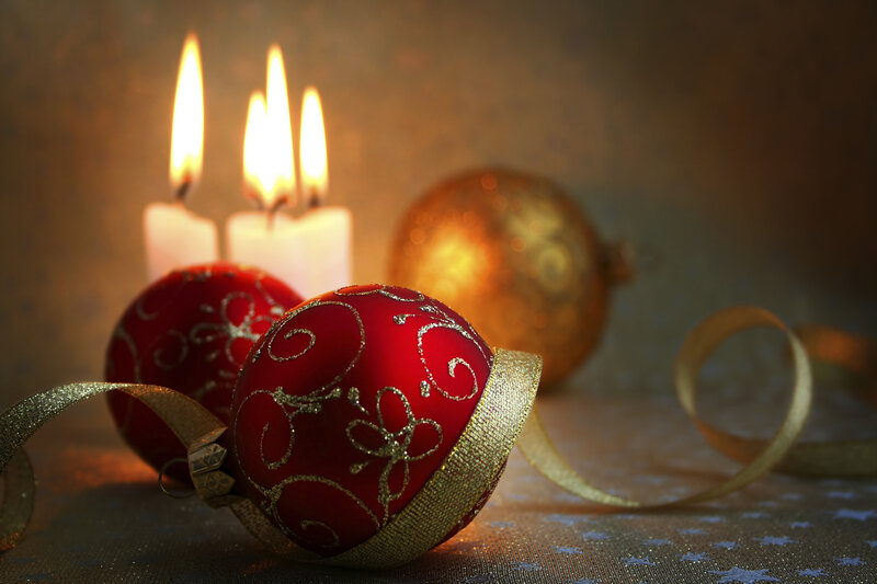 Red and Gold Ornaments — Warm