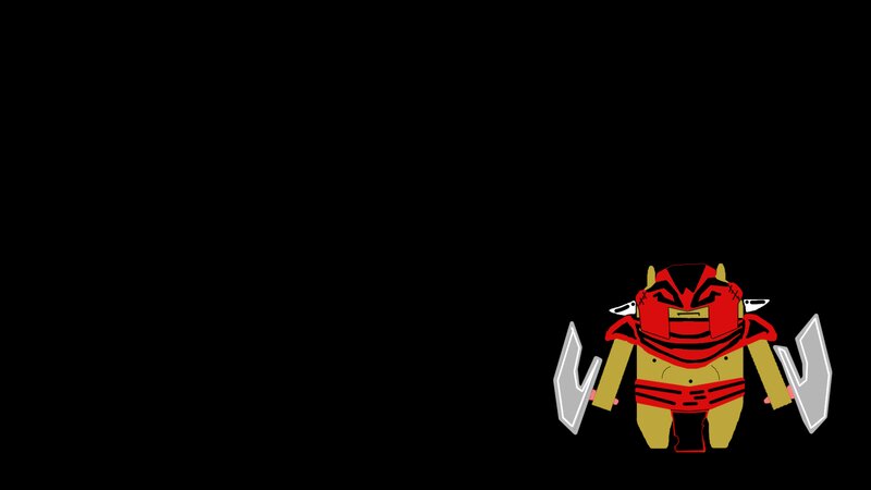 Red and Gold Robot — Black