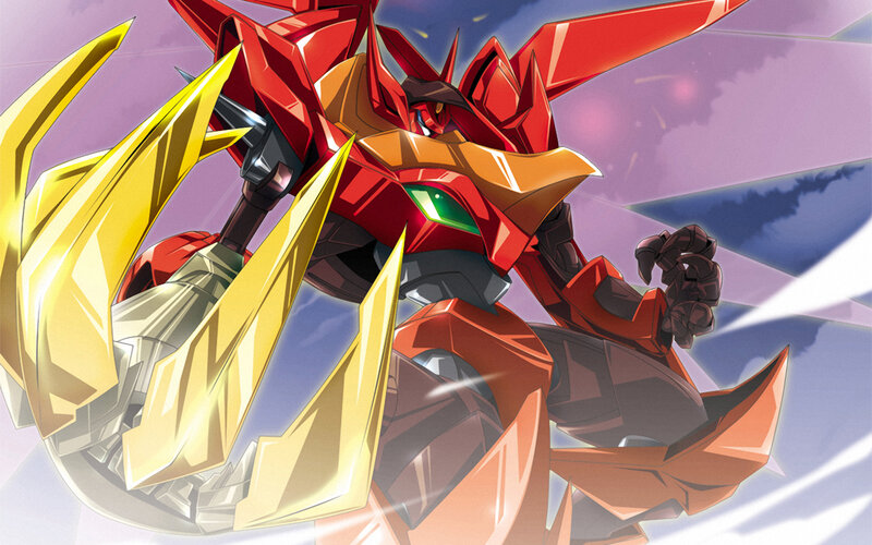 Red and Gold Robot — Dramatic, Anime