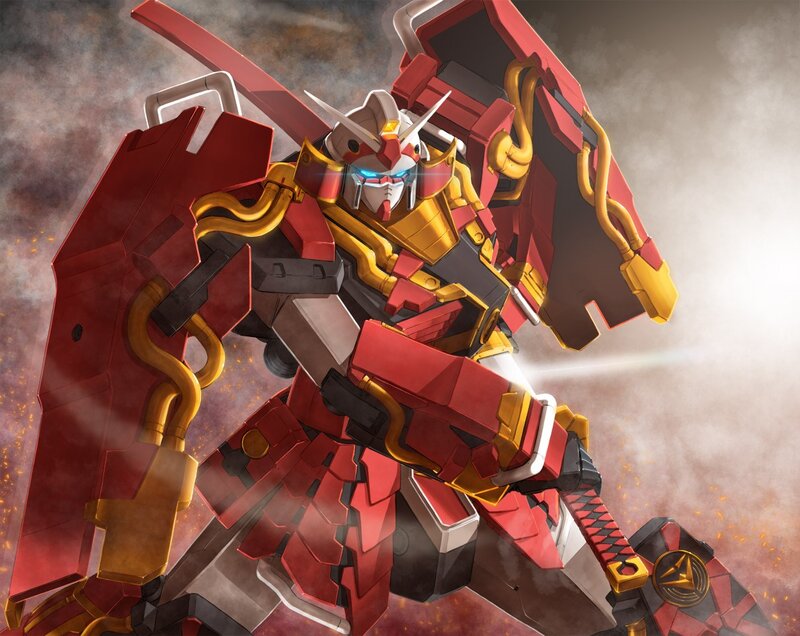 Red and Gold Robot — Dramatic, Digital Art