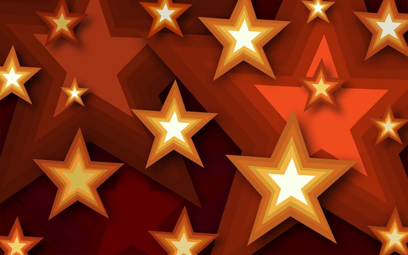 red and gold star pattern