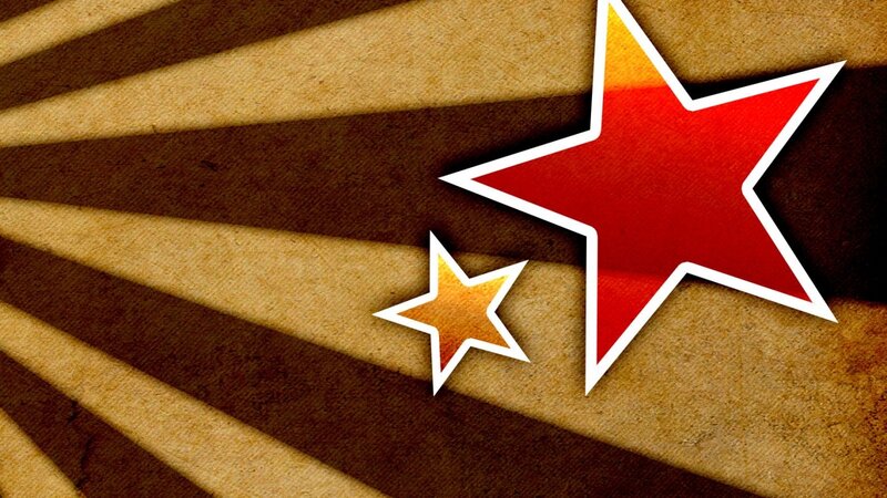 red and gold stars on textured background