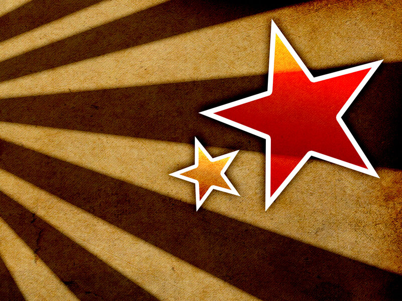 red and gold stars on textured background