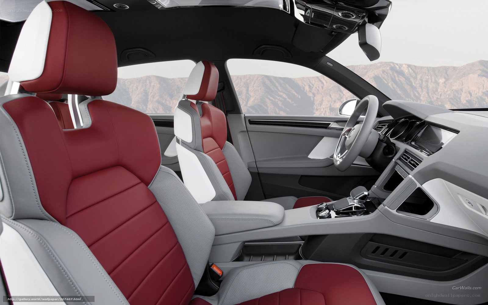 Red and gray car interior