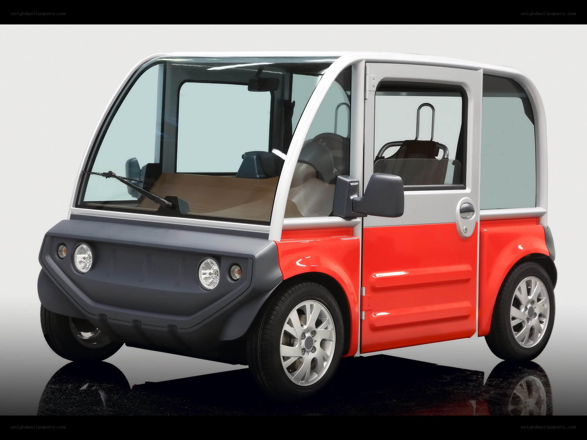 red and gray electric car