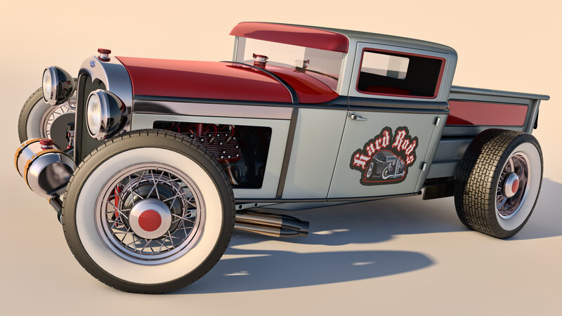 Red and Gray Hot Rod