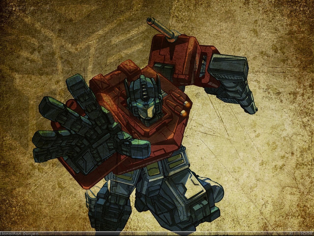 red and gray robot character