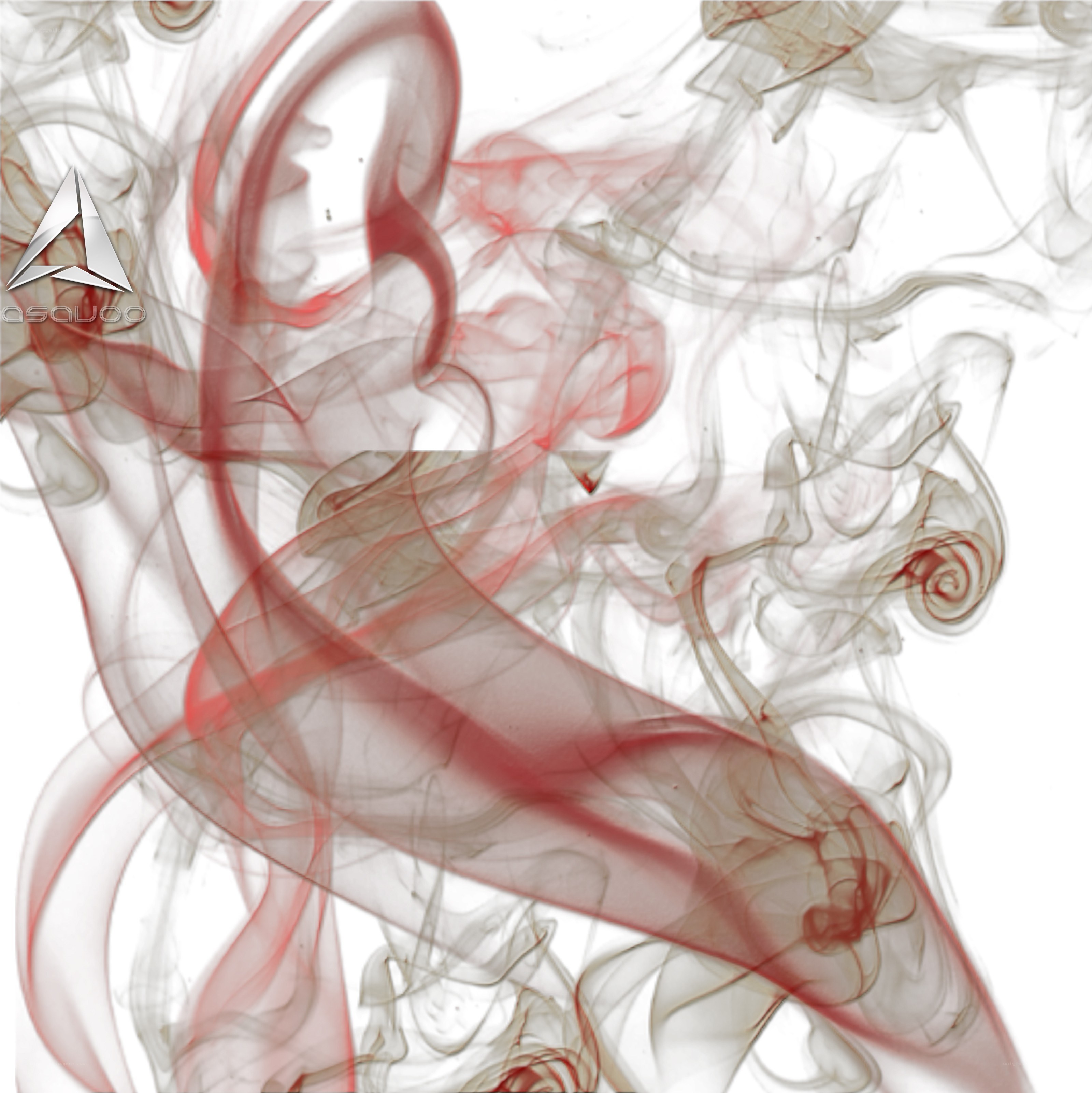 Red and gray smoke swirls