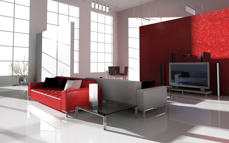 Red and Gray Sofa