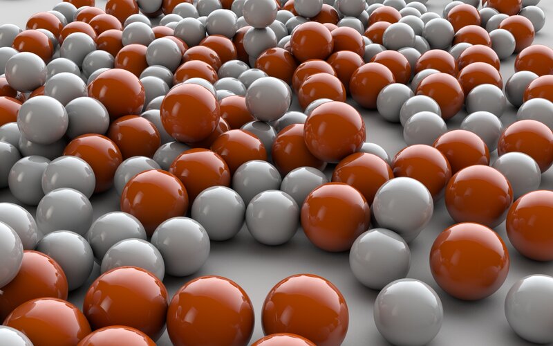 Red and Gray Spheres