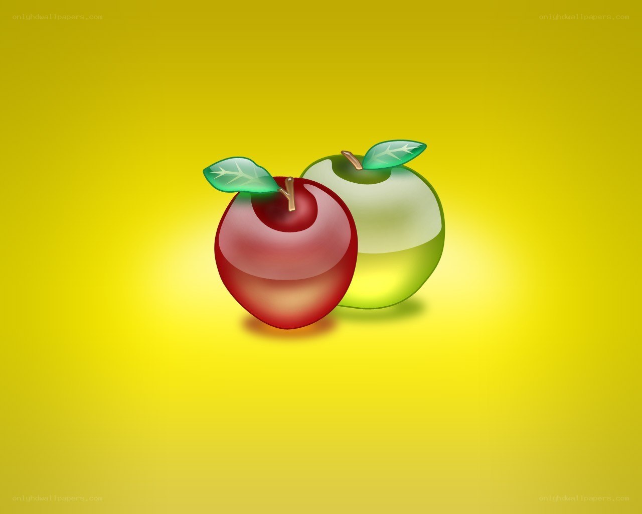 red and green apples