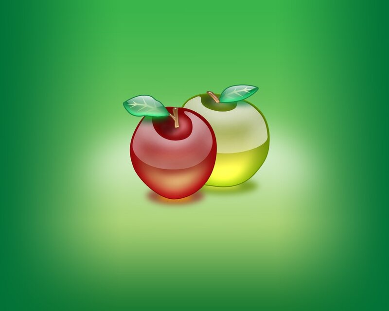 red and green apples