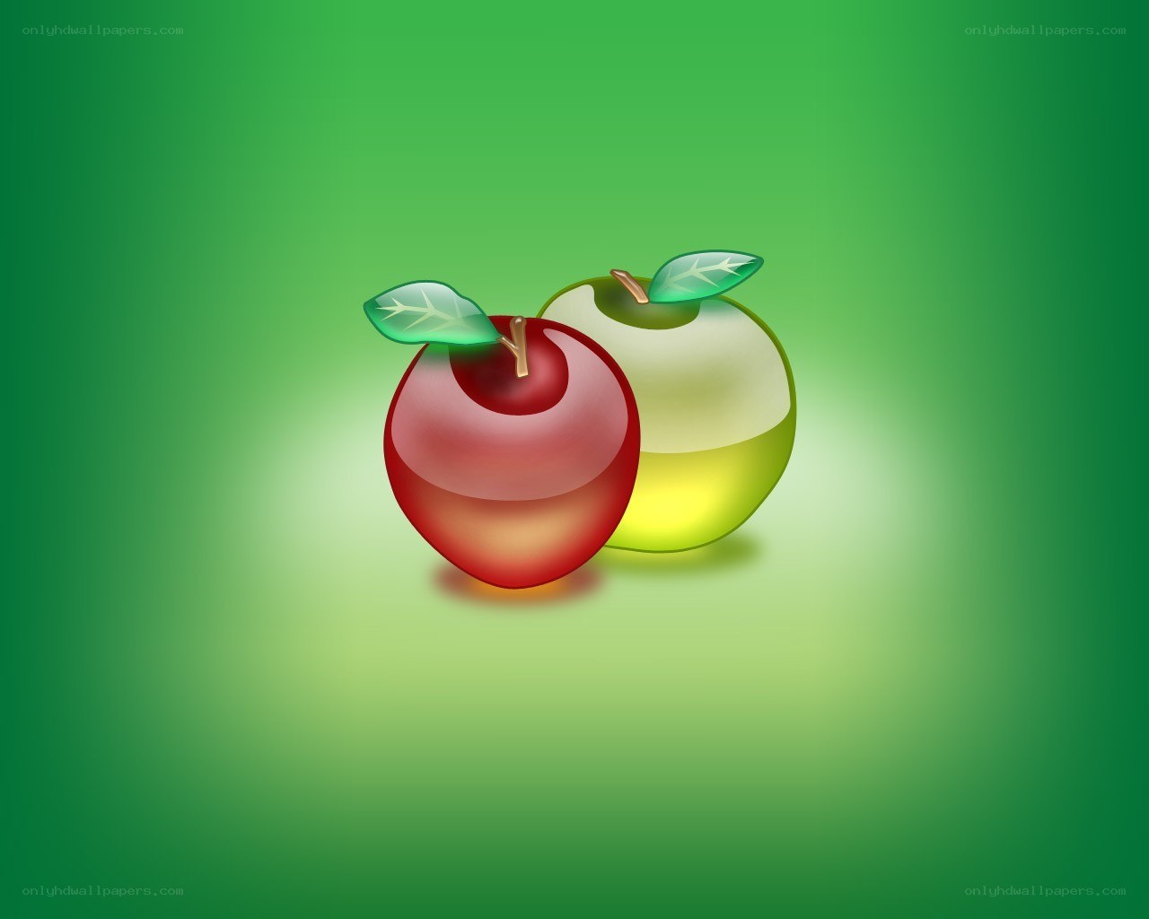 red and green apples