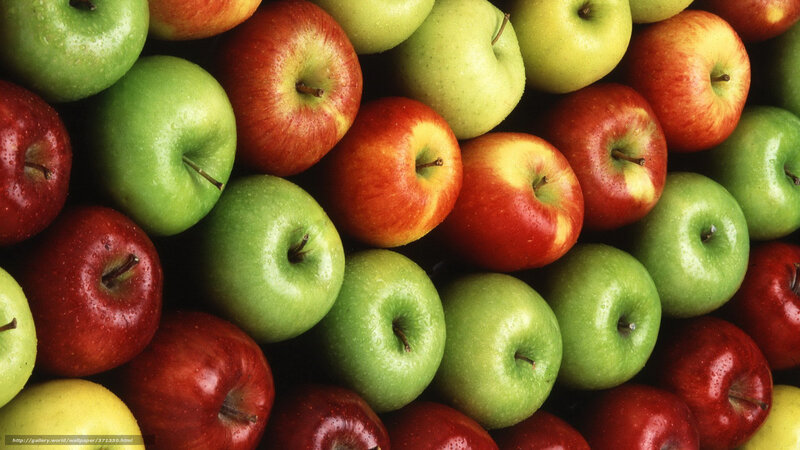 Red and Green Apples — Fresh, Photograph, Stem