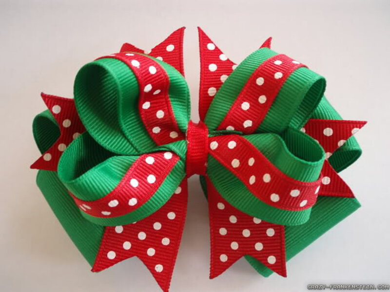 Red and Green Bow