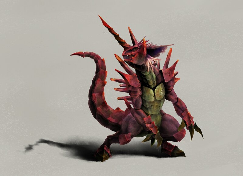 Red and Green Dragon Creature