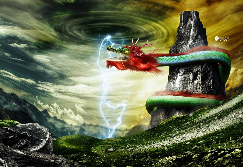 Red and Green Dragon