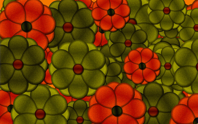 Red and green floral pattern