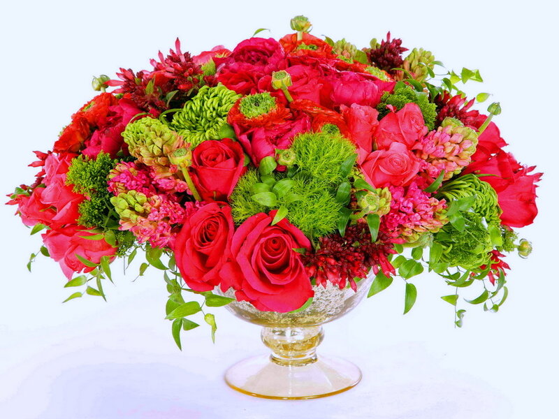Red and Green Flower Arrangement