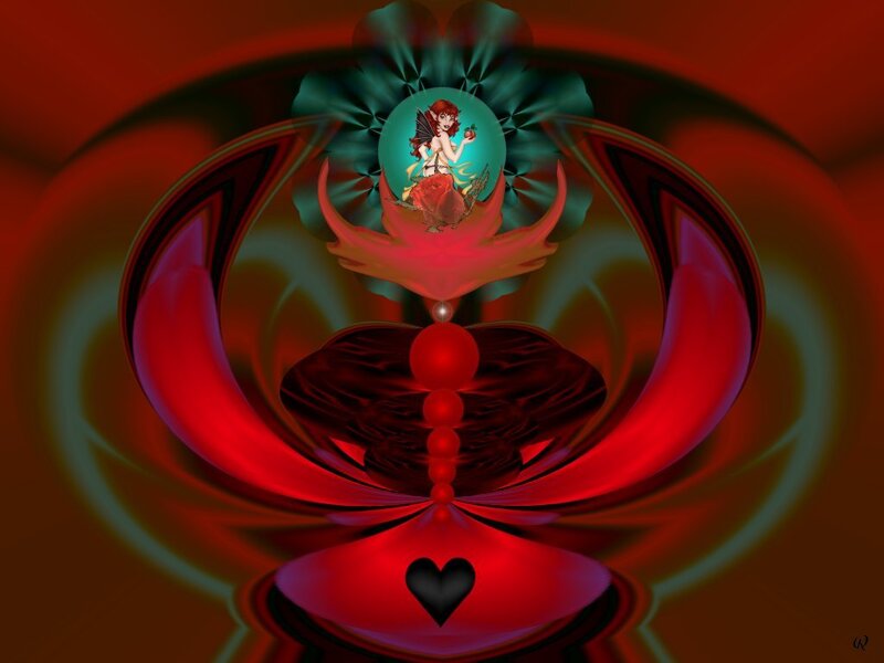 Red and Green Fractal Design