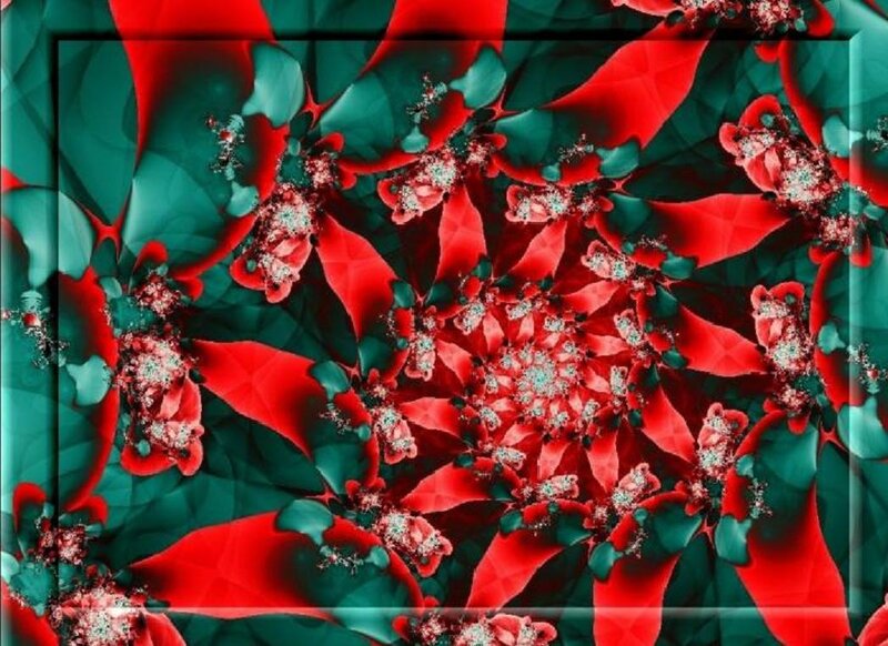 Red and Green Fractal Pattern — Hypnotic
