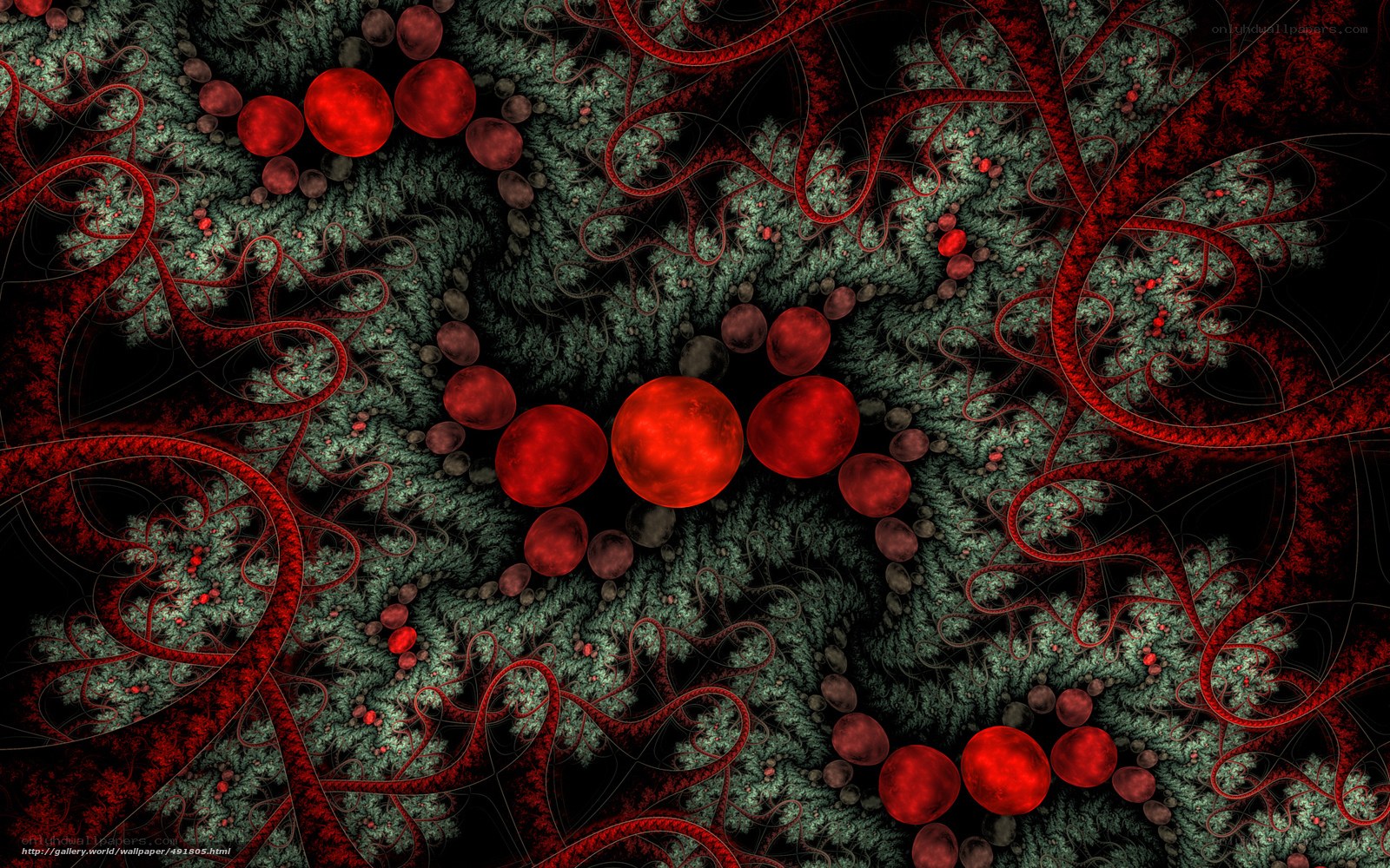 Red and green fractal pattern