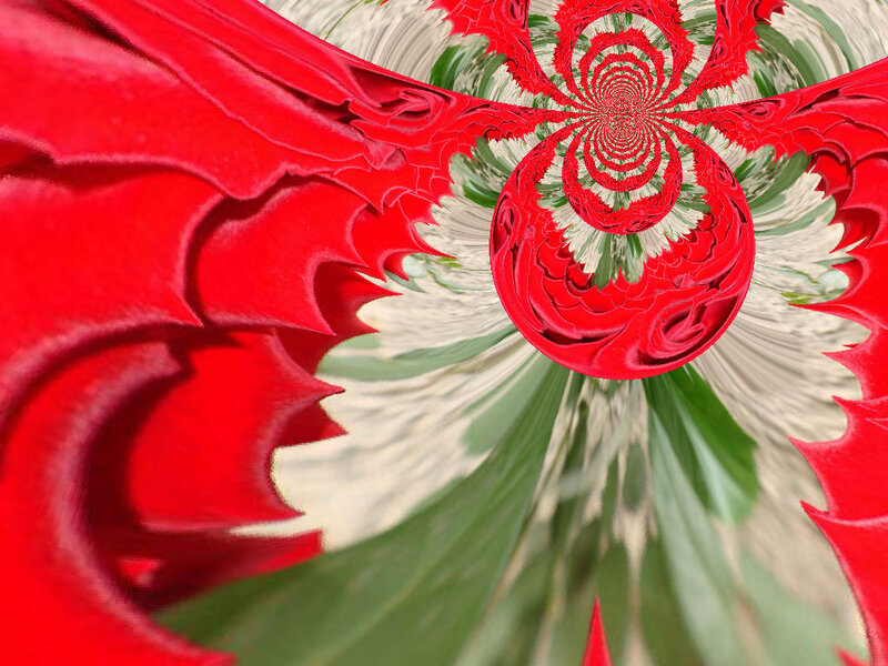 Red and Green Fractal Spiral — Hypnotic