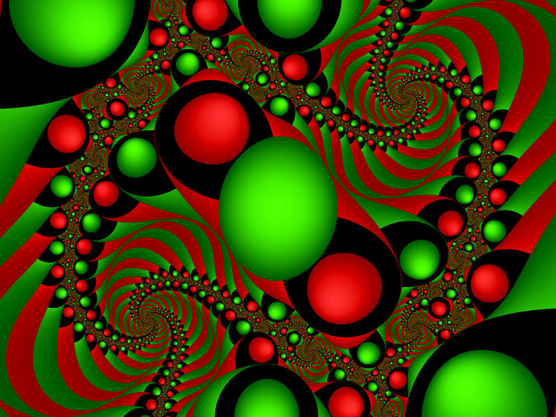 Red and green fractal spiral