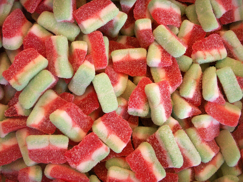 Red and Green Gummy Candies
