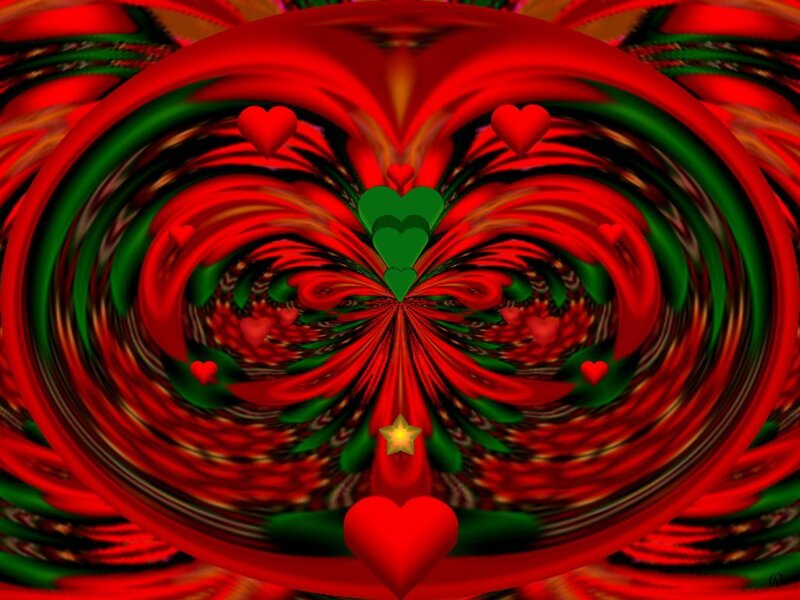 Red and Green Heart Swirl