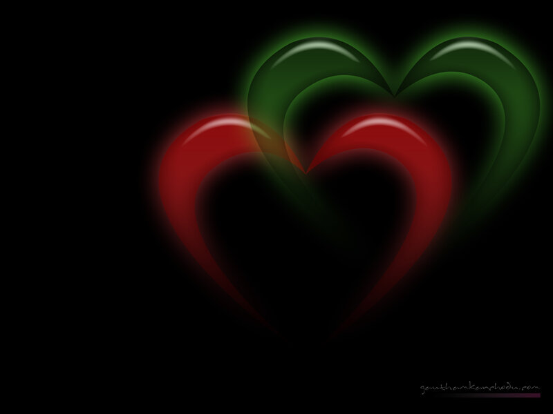 red and green hearts
