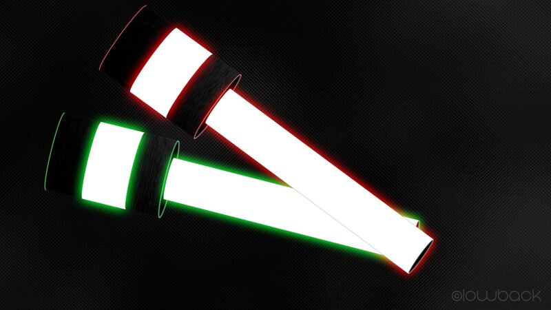 red and green lightsabers