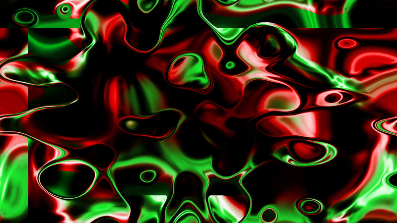 Red and Green Liquid Shapes