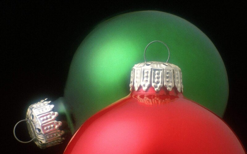 Red and Green Ornaments — Dramatic