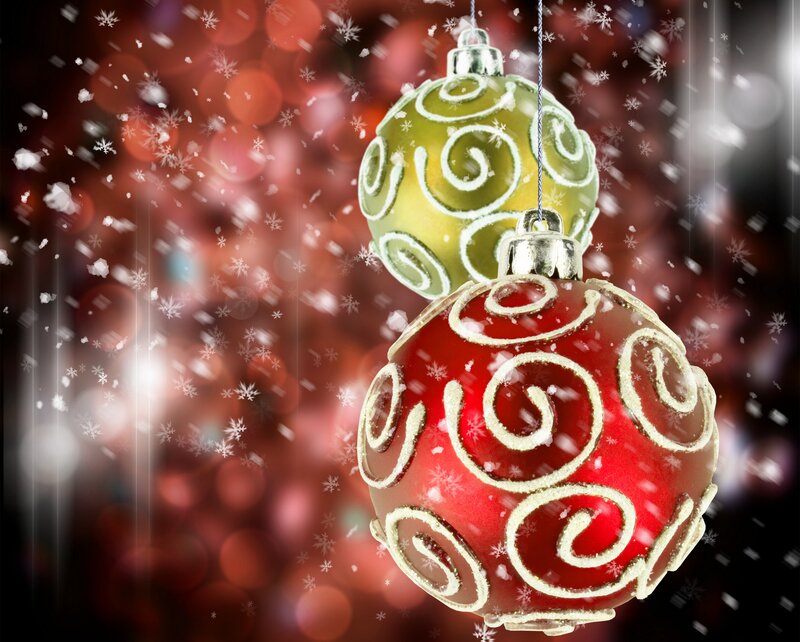 Red and Green Ornaments — Festive