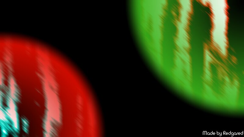 Red and Green Spheres