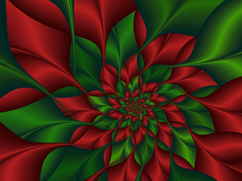 Red and Green Spiral Pattern
