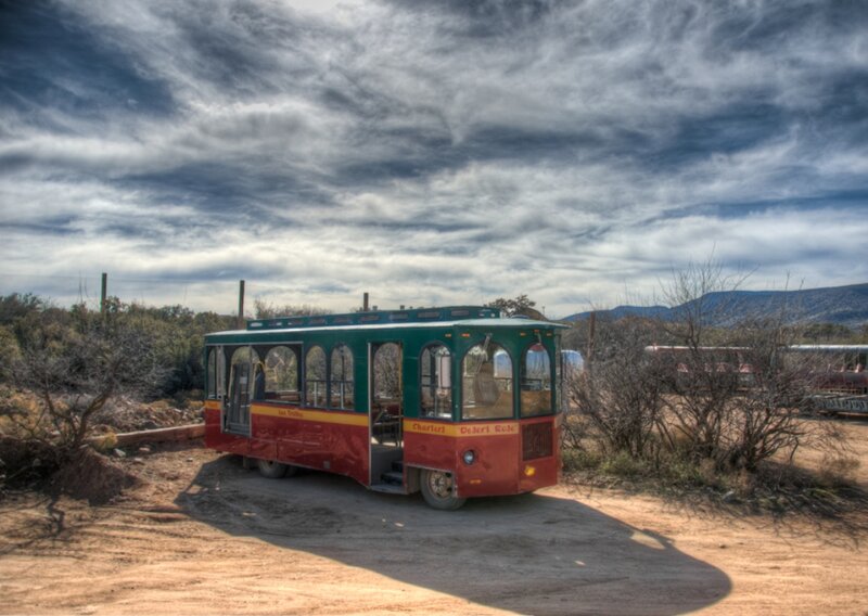 Red and Green Trolley