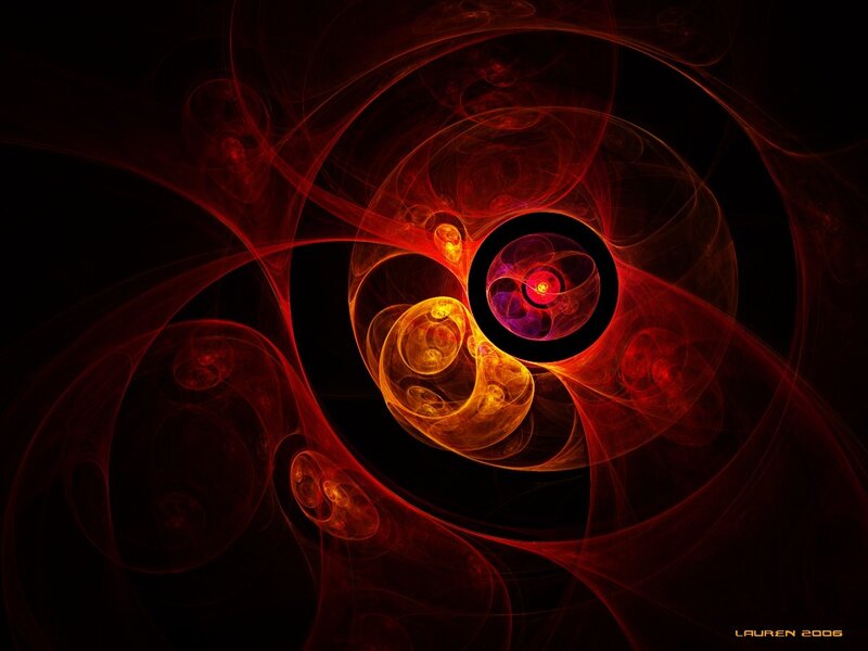 Red and Orange Fractal Swirls