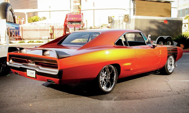 Red and Orange Muscle Car