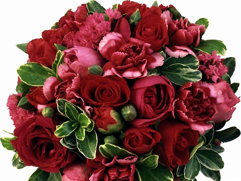 red and pink flower bouquet