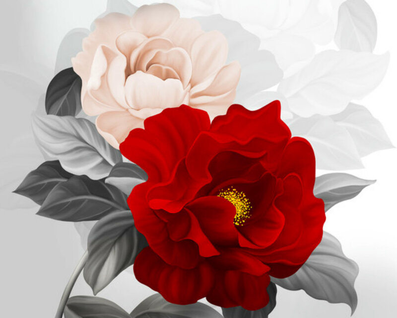 Red and Pink Peonies