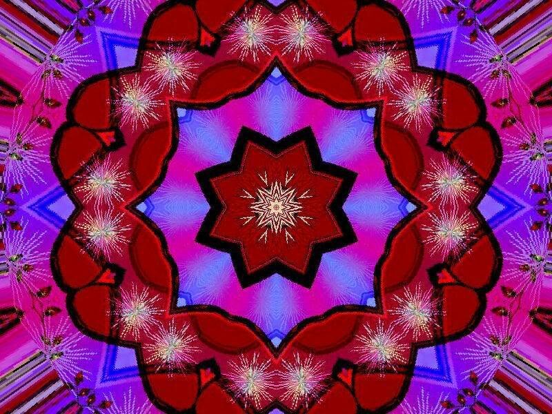 Red and purple mandala design