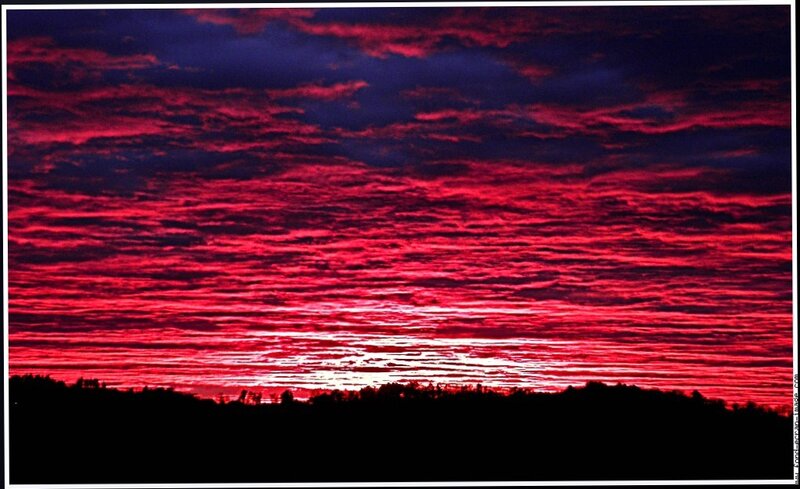 Red and purple sunset sky