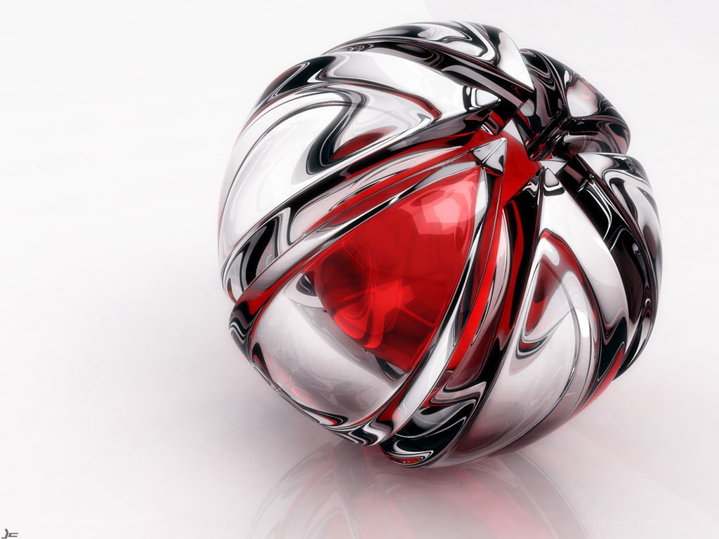 Red and silver abstract sphere