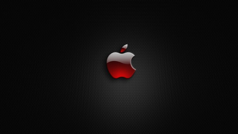 Red and Silver Apple Logo