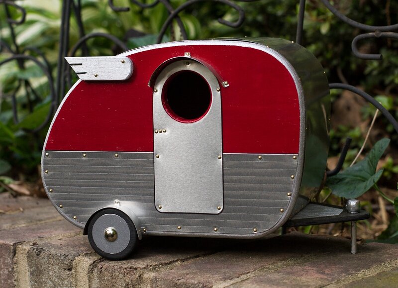 Red and Silver Birdhouse