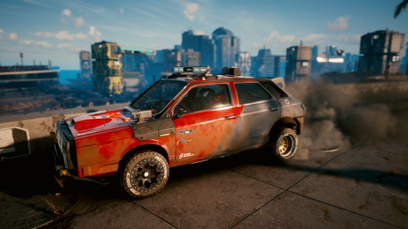 Red and Silver Car — Dramatic, Afternoon