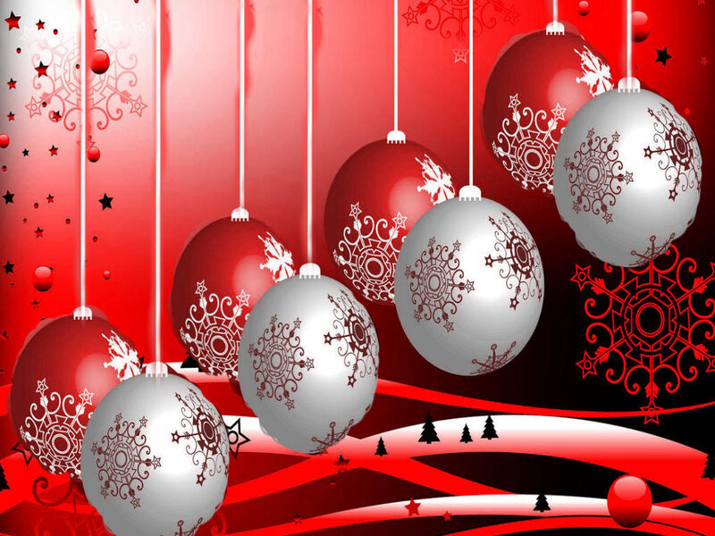 Red and silver Christmas ornaments
